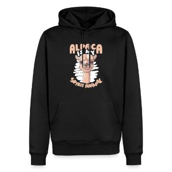 Alpaca Is My Spirit Animal Huacaya Lama Pako - Sweat à capuche Premium bio Homme - noir - Devant - Nico (187cm)