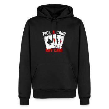 Kartenmagie Magier - Pick A Card Any Card - Männer Premium Bio Hoodie - Schwarz - Vorne - Nico (187cm)