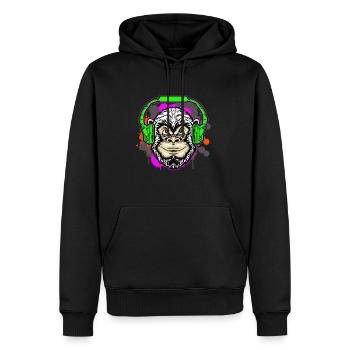 Monkey DJ mit Kopfhörer und Sonnenbrille Geschenki - Männer Premium Bio Hoodie - Schwarz - Vorne - Nico (187cm)