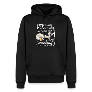 Lustig 50. Geburtstag - Männer Premium Bio Hoodie - Schwarz - Vorne - Nico (187cm)