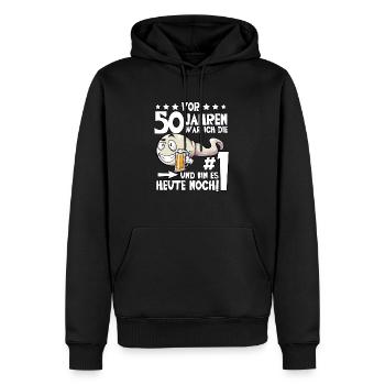 Vor 50 Jahren 50. Geburtstag - Männer Premium Bio Hoodie - Schwarz - Vorne - Nico (187cm)