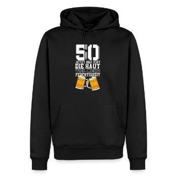 50. Geburtstag Bierglas Bier - Männer Premium Bio Hoodie - Schwarz - Vorne - Nico (187cm)