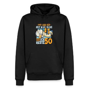 Lustig 50. Geburtstag - Männer Premium Bio Hoodie - Schwarz - Vorne - Nico (187cm)