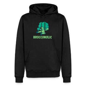 Broccoholic Légumes Végétariens Végétariens et Gesu - Sweat à capuche Premium bio Homme - noir - Devant - Nico (187cm)
