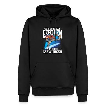 Zum Eishockey geboren Eishockey - Männer Premium Bio Hoodie - Schwarz - Vorne - Nico (187cm)