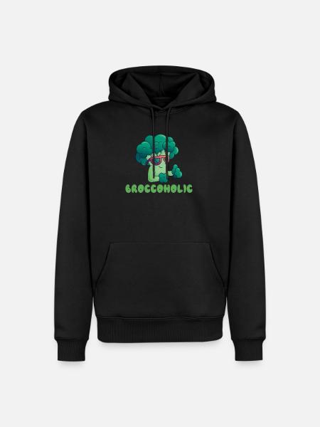 Broccoholic Vegan Vegetarian and Veggie - Men’s Premium Organic Hoodie - black