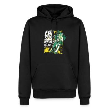 Manger sleep hockey Répéter le hockey sur glace - Sweat à capuche Premium bio Homme - noir - Devant - Nico (187cm)