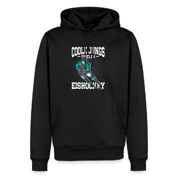 Coole Jungs spielen Eishockey - Männer Premium Bio Hoodie - Schwarz - Vorne - Nico (187cm)