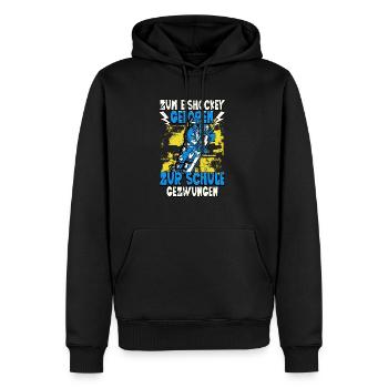 Zum Eishockey geboren Eishockey - Männer Premium Bio Hoodie - Schwarz - Vorne - Nico (187cm)