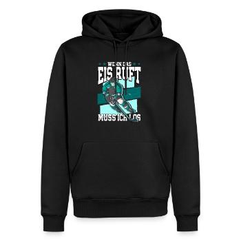 Geheult wird erst wenn es stark blutet Eishockey - Männer Premium Bio Hoodie - Schwarz - Vorne - Nico (187cm)