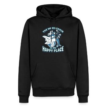 Handicap Wheelchair Design for an Amputation - Männer Premium Bio Hoodie - Schwarz - Vorne - Nico (187cm)