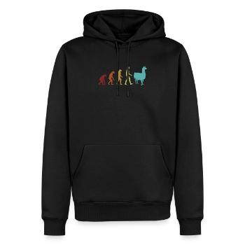 Alpaga Evolution Lama Huacaya Pako Éleveurs - Sweat à capuche Premium bio Homme - noir - Devant - Nico (187cm)