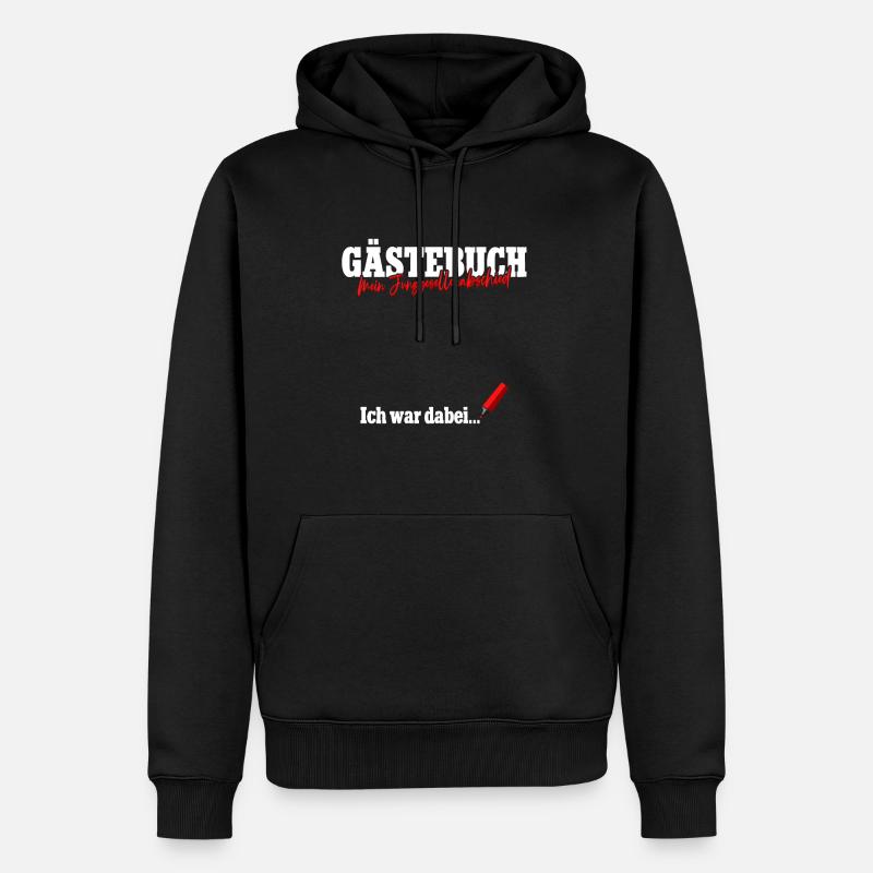 Gästebuch Junggesellinnenabschied - Männer Premium Bio Hoodie - Schwarz