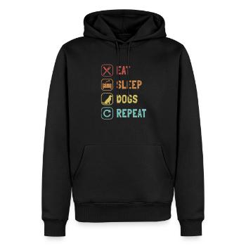 Eat Sleep Dogs Repeat Quadrupède Wauwau Mâle Chien - Sweat à capuche Premium bio Homme - noir - Devant - Nico (187cm)