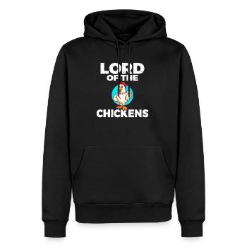 Lord of the Chickens Chicken Lover Farmer Rooster - Men’s Premium Organic Hoodie - black - Front - Nico (187cm)