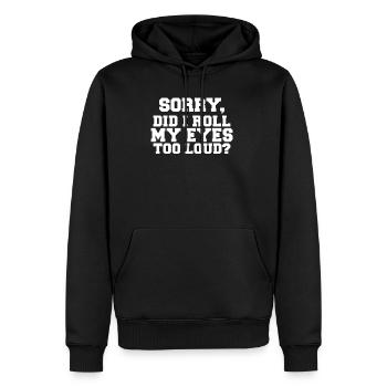 Désolé j’ai roulé des yeux trop fort Profession Job - Sweat à capuche Premium bio Homme - noir - Devant - Nico (187cm)
