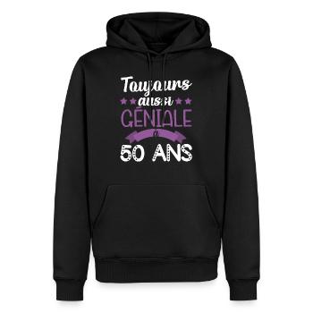 Toujours aussi géniale à 50ans cadeau anniversaire - Sweat à capuche Premium bio Homme - noir - Devant - Nico (187cm)