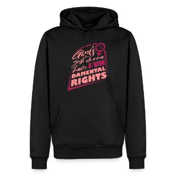 wanna have fundamental rights - Men’s Premium Organic Hoodie - black - Front - Nico (187cm)