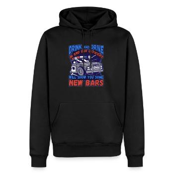 Conception de l’application de la loi pour un agent de police - Sweat à capuche Premium bio Homme - noir - Devant - Nico (187cm)