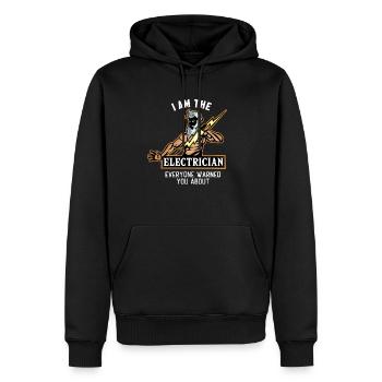 I am the Electrician Installateur-électricien - Sweat à capuche Premium bio Homme - noir - Devant - Nico (187cm)