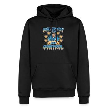 Conception de l’application de la loi pour un agent de police - Sweat à capuche Premium bio Homme - noir - Devant - Nico (187cm)