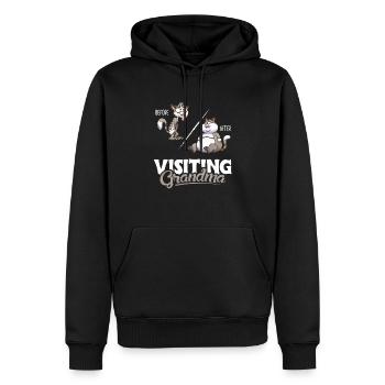 Before and After Visiting Grandma Kätzchen - Männer Premium Bio Hoodie - Schwarz - Vorne - Nico (187cm)