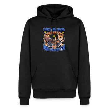 Conception de l’application de la loi pour un agent de police - Sweat à capuche Premium bio Homme - noir - Devant - Nico (187cm)