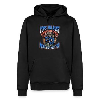 Conception de l’application de la loi pour un agent de police - Sweat à capuche Premium bio Homme - noir - Devant - Nico (187cm)