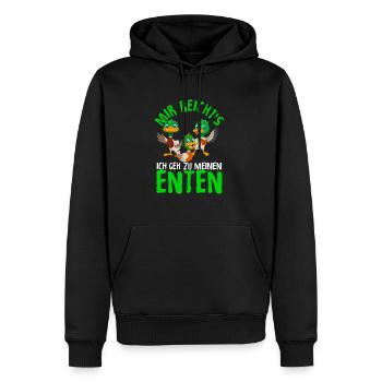 Mir reichts ich geh zu meinen Enten Entenzüchter S - Männer Premium Bio Hoodie - Schwarz - Vorne - Nico (187cm)