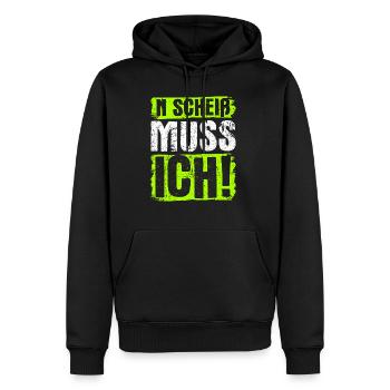 n scheiß muss ich coole Sprüche für Arbeit & Schul - Männer Premium Bio Hoodie - Schwarz - Vorne - Nico (187cm)