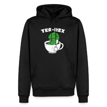 Tea-Rex Süßer T Rex Dinosaur Dino Tee Liebhaber - Männer Premium Bio Hoodie - Schwarz - Vorne - Nico (187cm)
