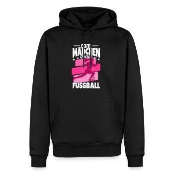 Fußball Echte Mädchen spielen Fußball - Männer Premium Bio Hoodie - Schwarz - Vorne - Nico (187cm)