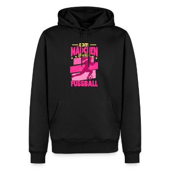 Fußball Echte Mädchen spielen Fußball - Männer Premium Bio Hoodie - Schwarz - Vorne - Nico (187cm)