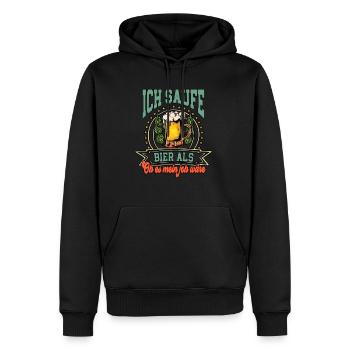 Bier - Männer Premium Bio Hoodie - Schwarz - Vorne - Nico (187cm)
