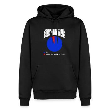 Werde ich heute ein Bier trinken Bier - Männer Premium Bio Hoodie - Schwarz - Vorne - Nico (187cm)