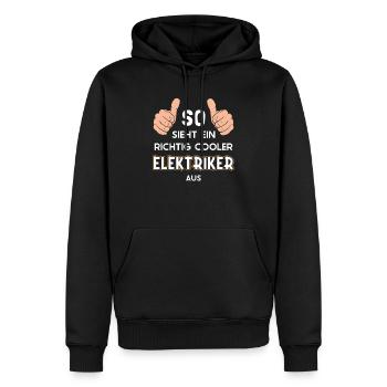 Voici à quoi ressemble un électricien cool - Sweat à capuche Premium bio Homme - noir - Devant - Nico (187cm)