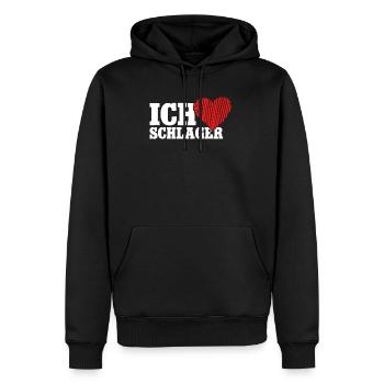 Ich liebe Schlager Schlagerparty - Männer Premium Bio Hoodie - Schwarz - Vorne - Nico (187cm)