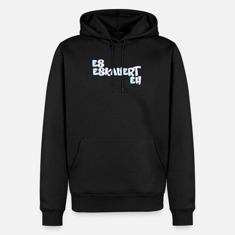 Es Eskaliert Eh Techno Rave - Männer Premium Bio Hoodie - Schwarz