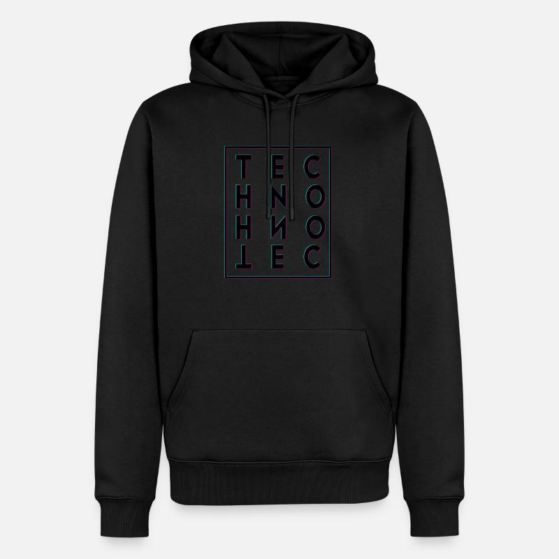 Techno - Männer Premium Bio Hoodie - Schwarz