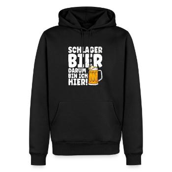 Schlagerparty Schlager Bier - Männer Premium Bio Hoodie - Schwarz - Vorne - Nico (187cm)
