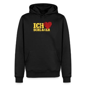 Ich liebe Schlager Schlagerparty - Männer Premium Bio Hoodie - Schwarz - Vorne - Nico (187cm)