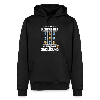 Ich bin Biertrinker Bier - Männer Premium Bio Hoodie - Schwarz - Vorne - Nico (187cm)