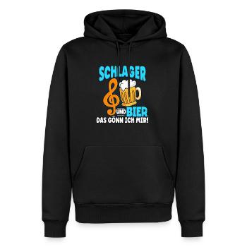 Schlagerparty Schlager und Bier das gönn ich mir - Männer Premium Bio Hoodie - Schwarz - Vorne - Nico (187cm)