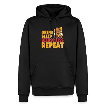 Drink Sleep Bierschiss Repeat Bier - Männer Premium Bio Hoodie - Schwarz - Vorne - Nico (187cm)