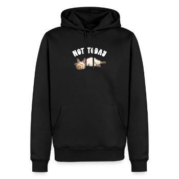 Pas aujourd'hui Lama Alpaca Pako Éleveur d'alpagas - Sweat à capuche Premium bio Homme - noir - Devant - Nico (187cm)