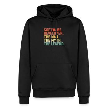Software Developer Man Myth Legend Developer - Männer Premium Bio Hoodie - Schwarz - Vorne - Nico (187cm)