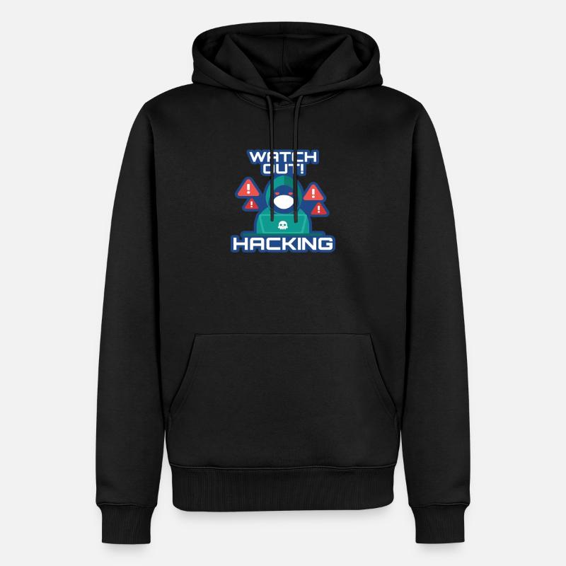 Watch Out Hacking Softwareingenieur Developer - Männer Premium Bio Hoodie - Schwarz