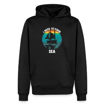 Kapitän Boot Segelschein Segeln Geschenk Segler Sp - Männer Premium Bio Hoodie - Schwarz - Vorne - Nico (187cm)