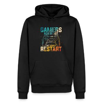 Gamer Gaming Zocken Konsole Nerd Gaming - Männer Premium Bio Hoodie - Schwarz - Vorne - Nico (187cm)