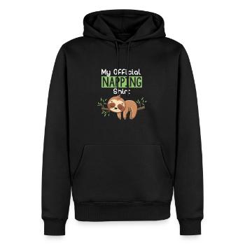This Is My Official Napping Shirt Alpaca Faultier - Männer Premium Bio Hoodie - Schwarz - Vorne - Nico (187cm)